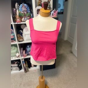Torrid Pink Sleeveless Fitted Crop Tank Top